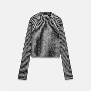 Zara Black and White Striped Sweater
